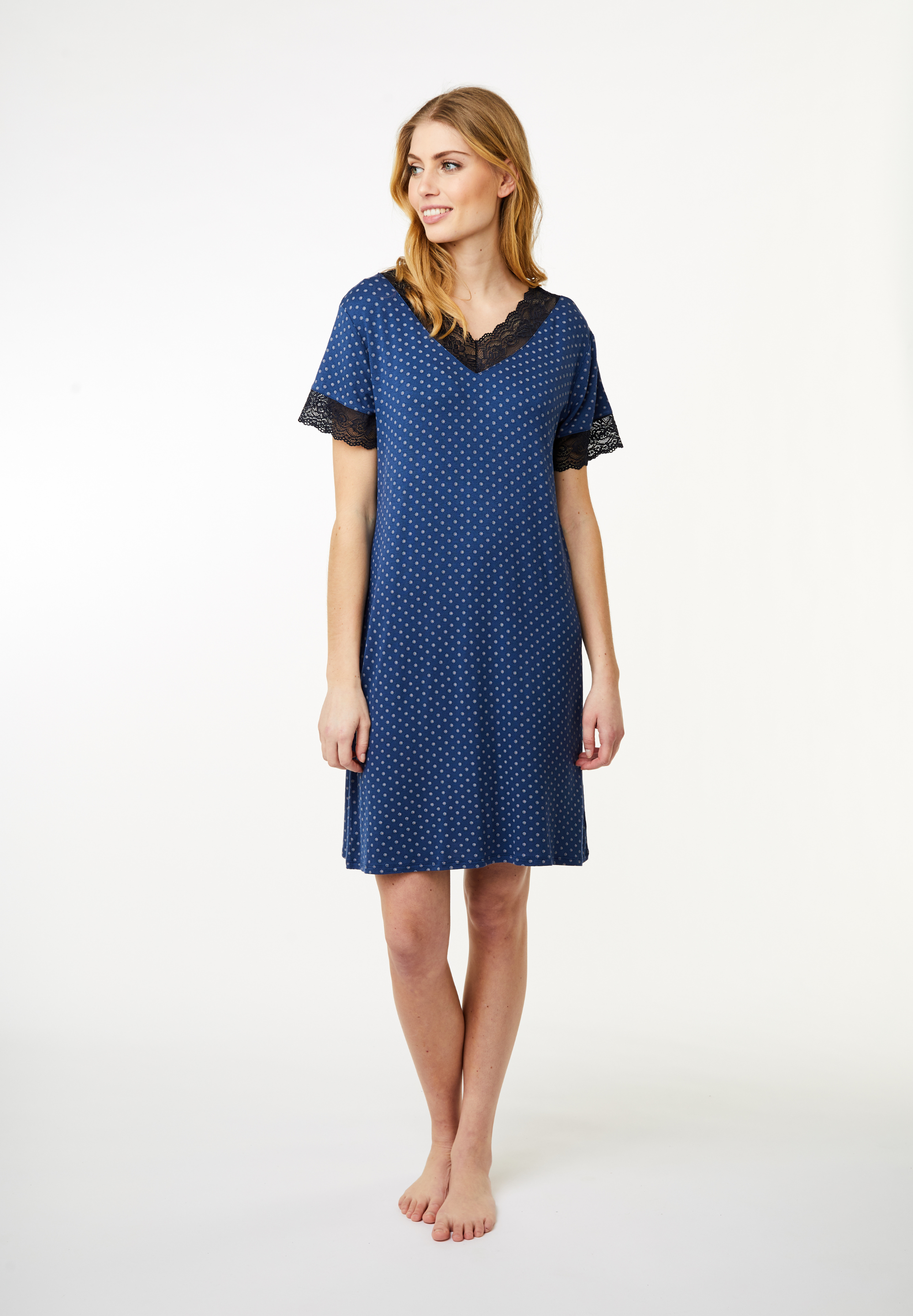 Karita Short Sleeve Dress, Ensign Blue