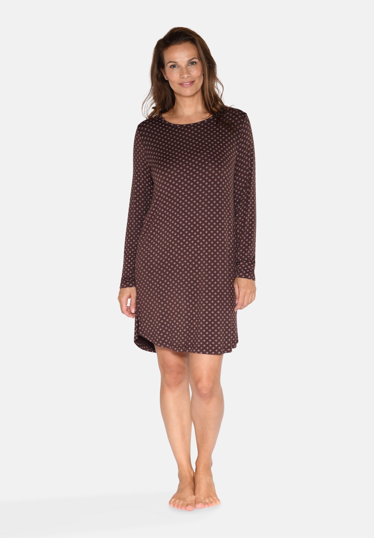 Nicole Long Sleeve Dress, Seal Brown AOP – CCDK Copenhagen