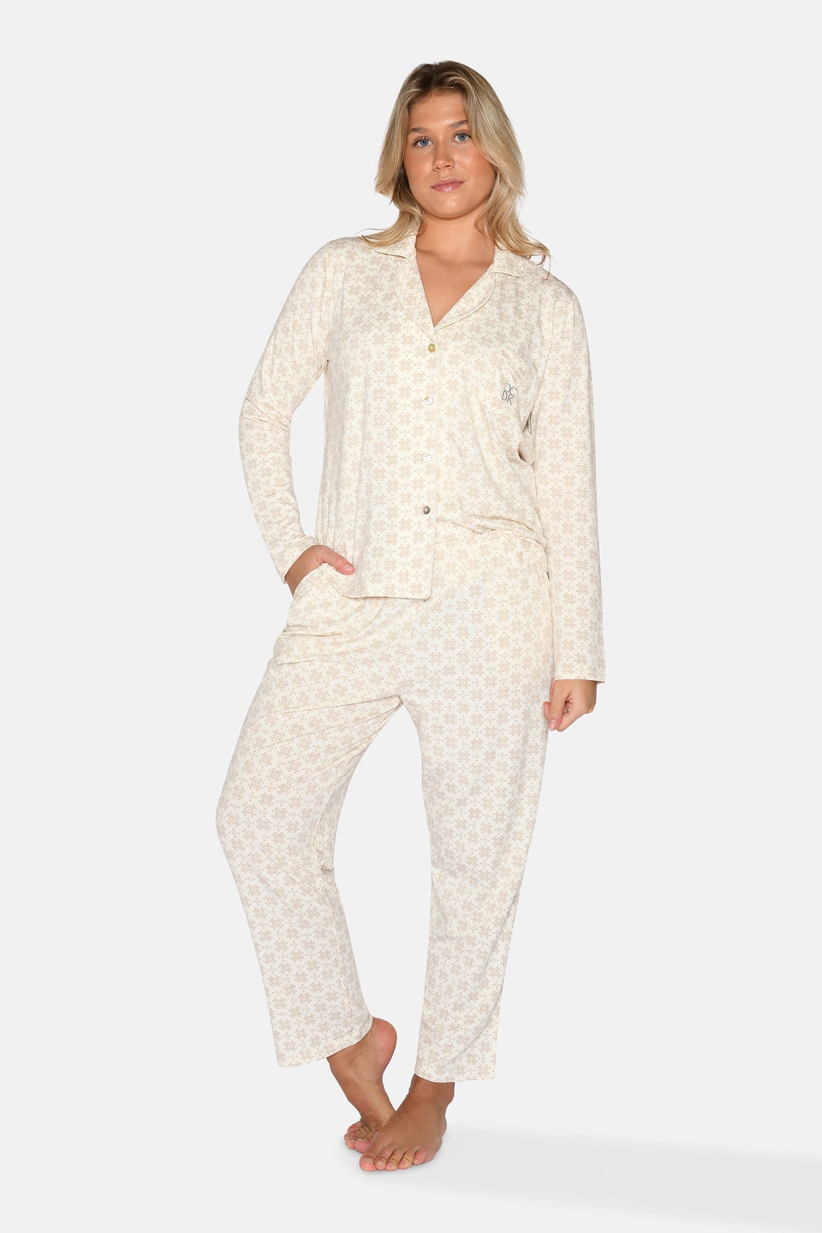 Charlot Crop Pants, Cement AOP – CCDK Copenhagen