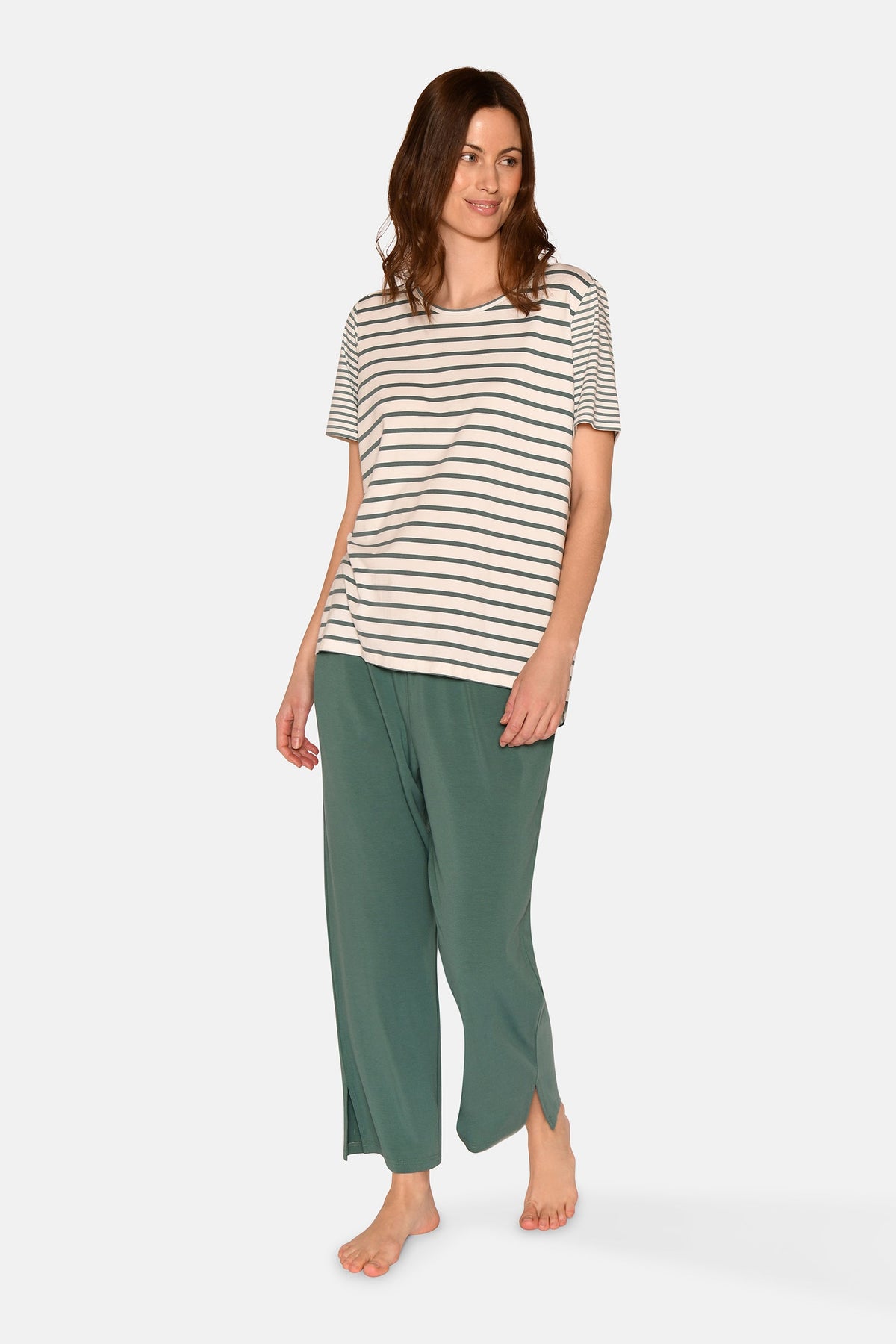 Bea S/S T-shirt, Sagebrush Green Stripe. – CCDK Copenhagen