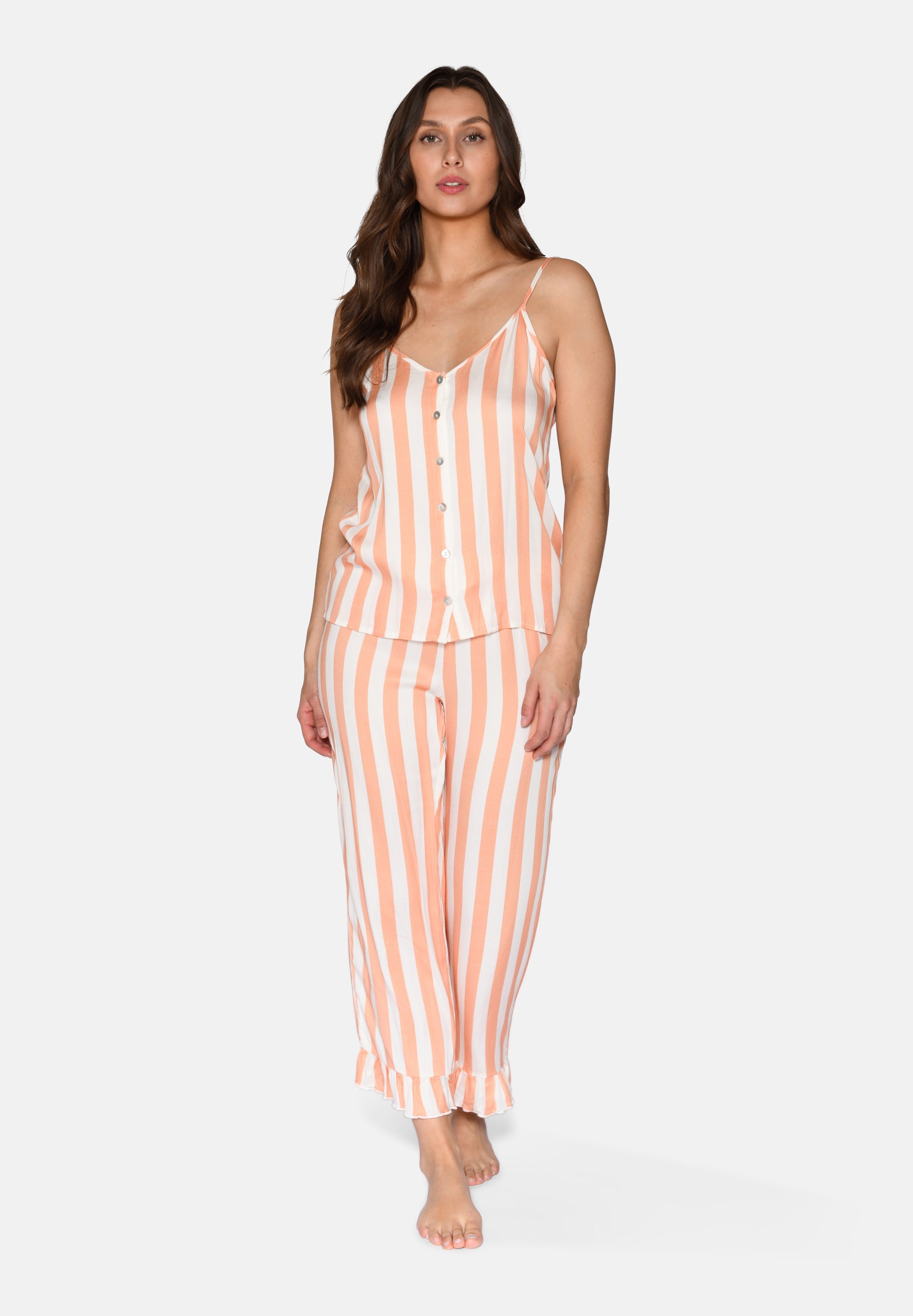Janet Chemise Top, Coral Sands Stripe