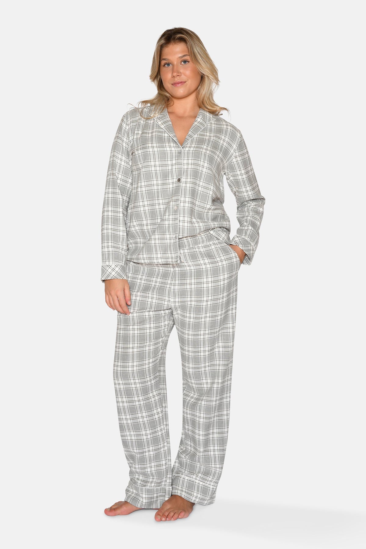 Nicola Check Pants, Grey Melange Check – CCDK Copenhagen