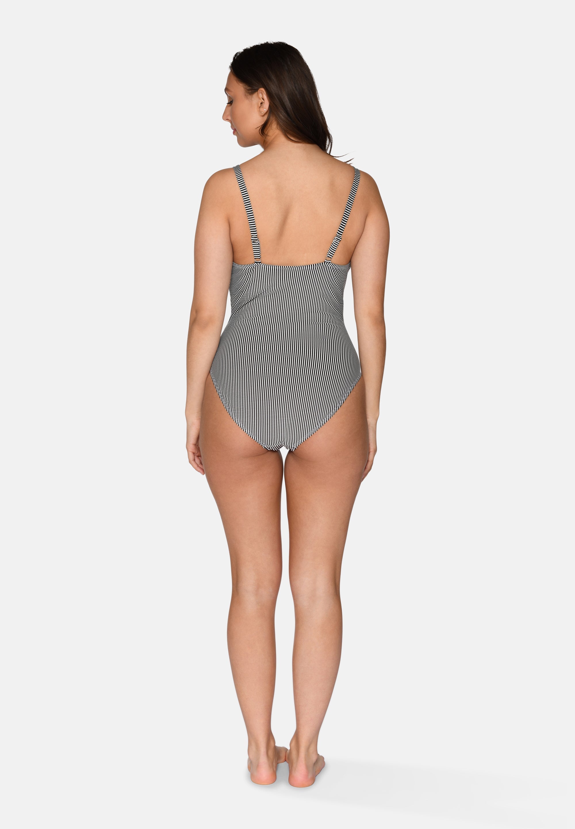 Bella Swimsuit w. Cup, Black Stripe