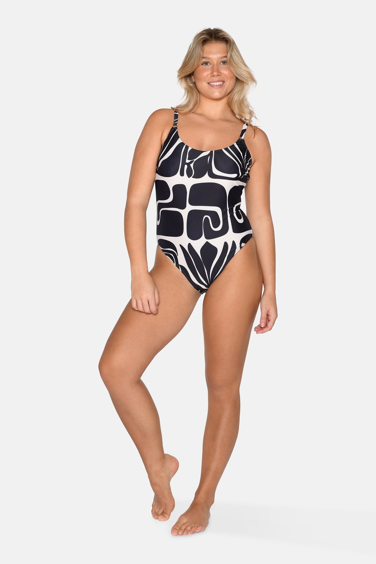 Bella Swimsuit w. Wire, Black AOP – CCDK Copenhagen