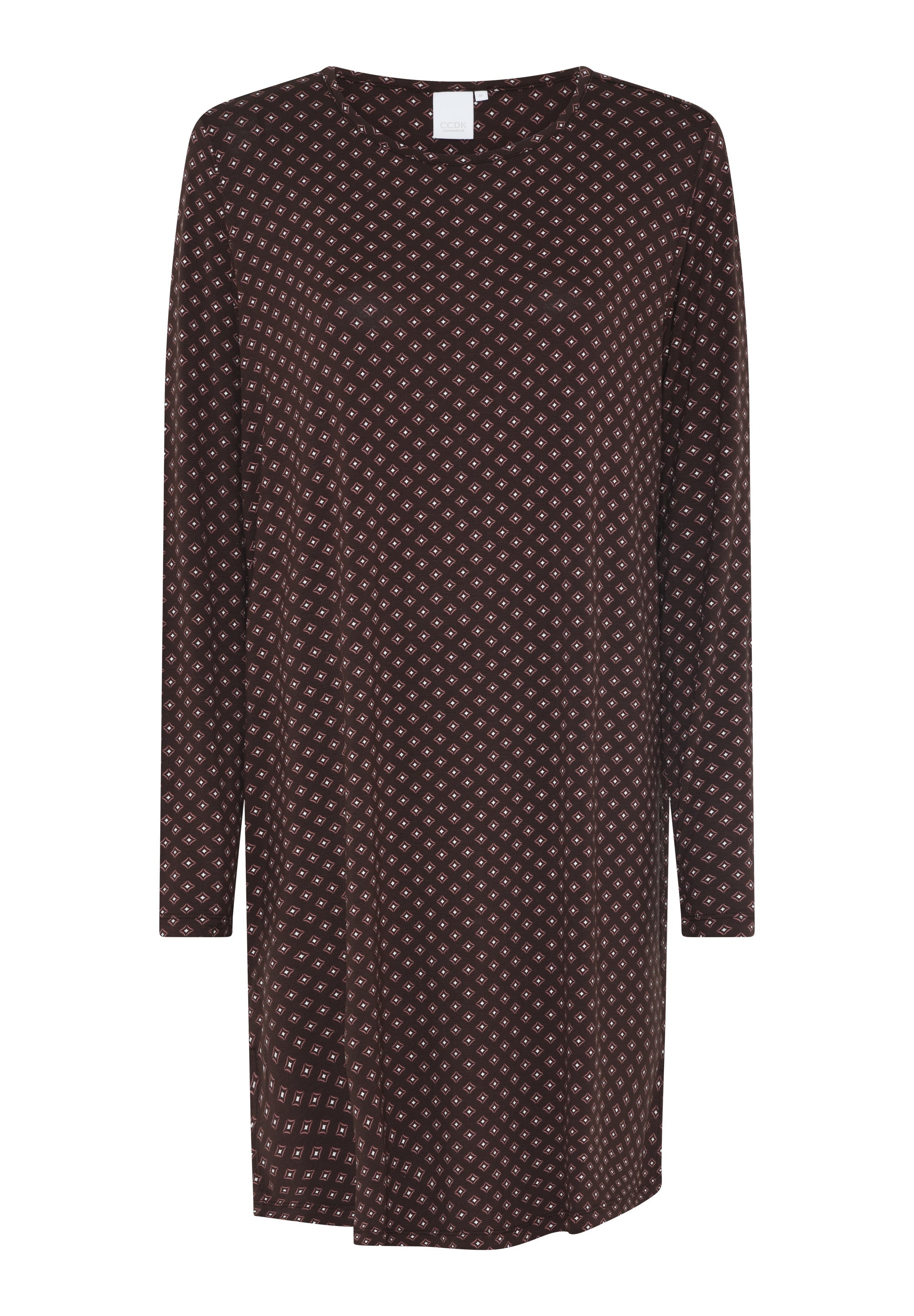Nicole Long Sleeve Dress, Seal Brown AOP