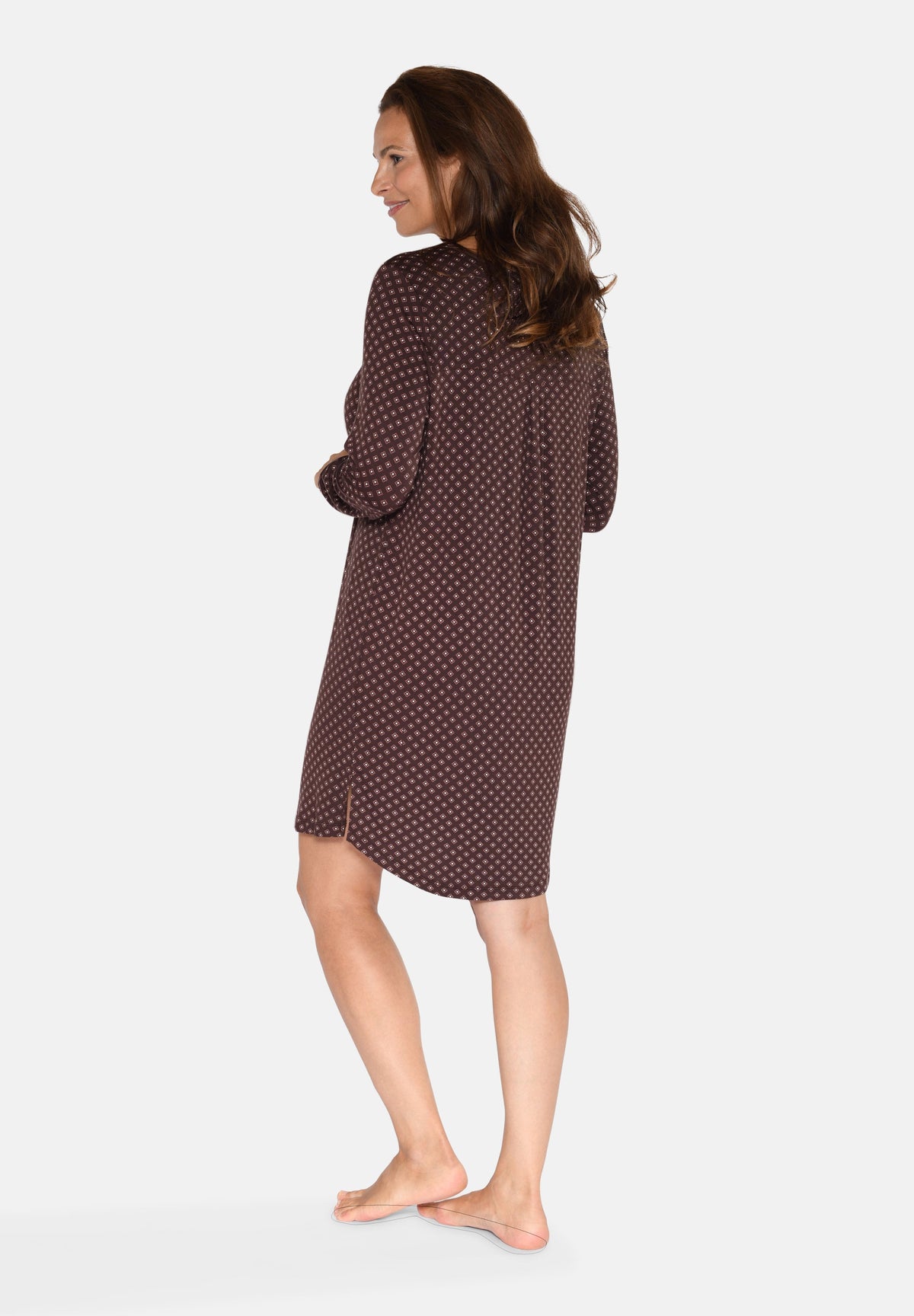 Nicole Long Sleeve Dress, Seal Brown AOP – CCDK Copenhagen