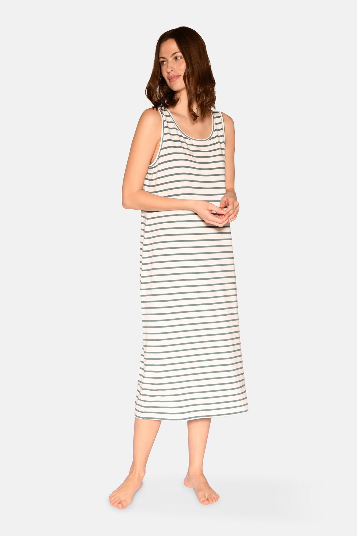 Anna Strap Dress, Sagebrush Green Stripe. – CCDK Copenhagen