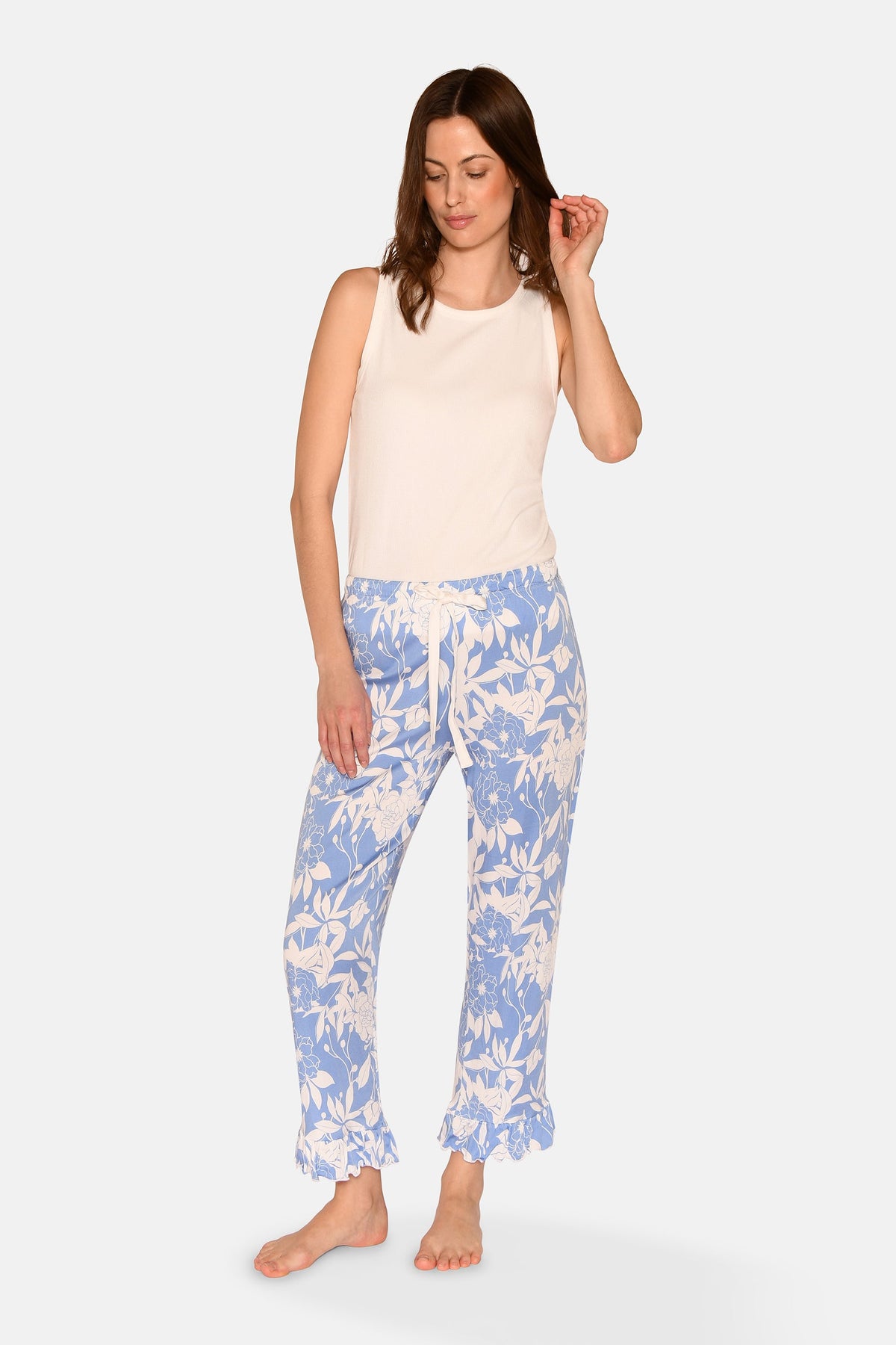 Saga Crop Pants, Azurine AOP. – CCDK Copenhagen