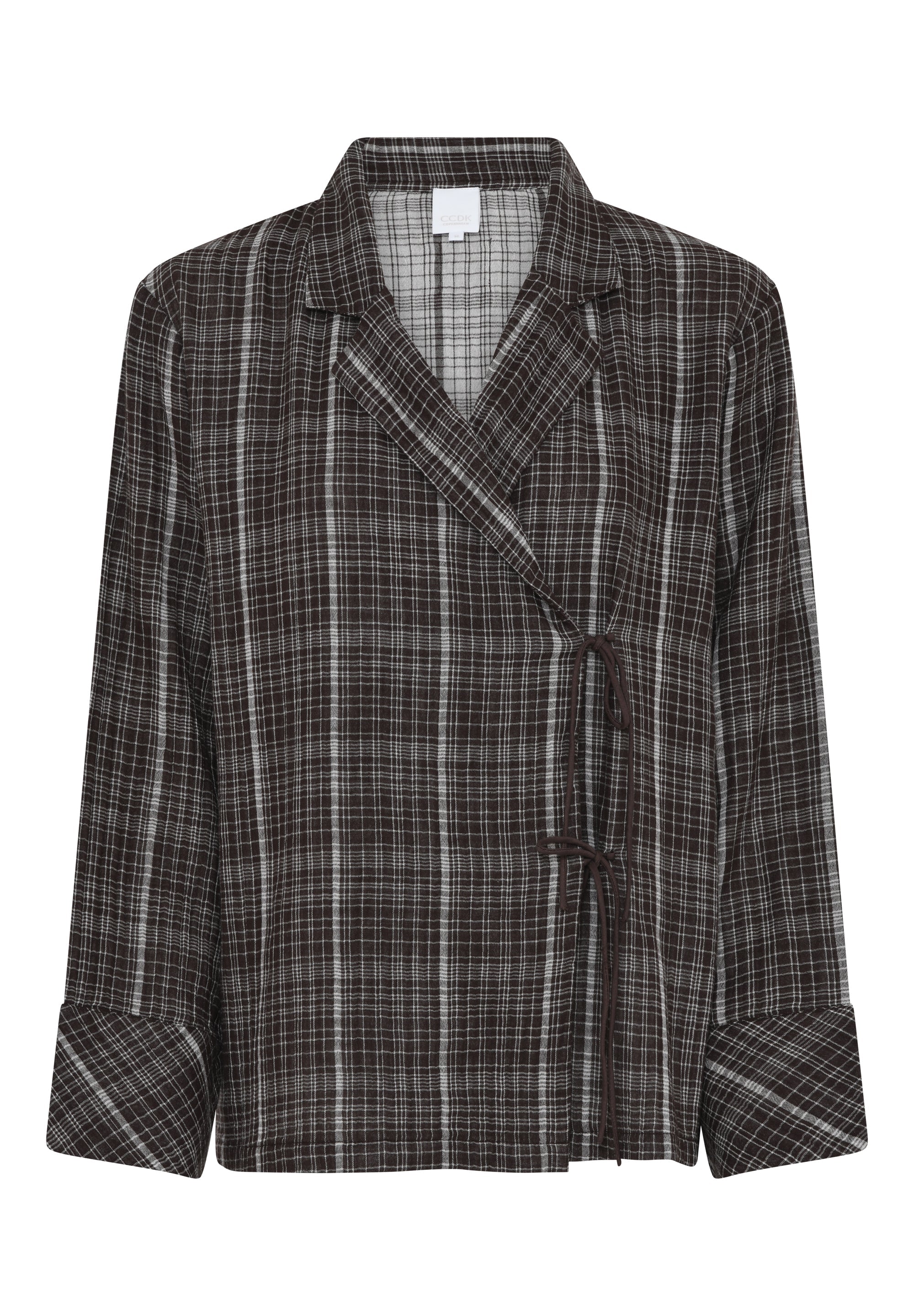 Nanny Blouse, Seal Brown Check