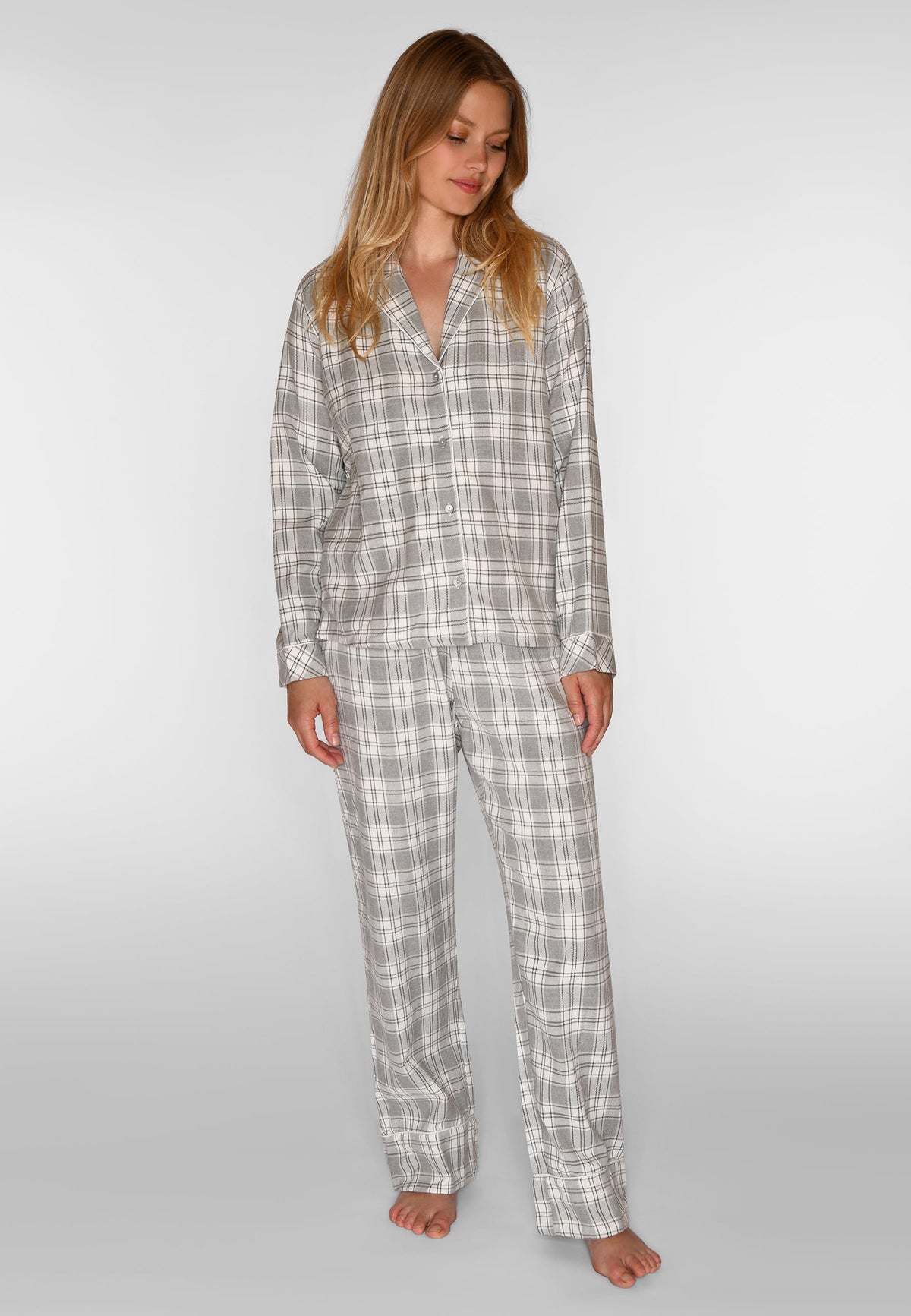 Helga Check Set, Grey Melange Check – CCDK Copenhagen